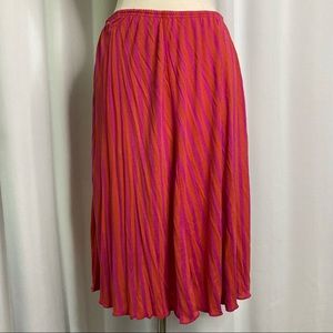 Gudrun Sjöden striped A-line stretchy knit skirt in orange & fuchsia pink Medium